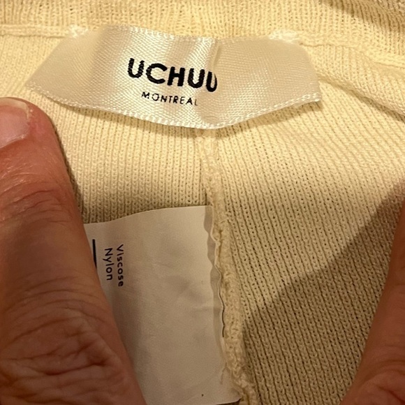 UCHUU - Beige Wide-Leg Knit Pants (Estimated S/M) - Picture 2 of 11